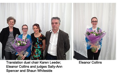 Photos of the translator and judges
