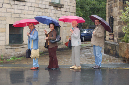 walking in the rain