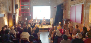 Audience at the Anthony Burgess Foundation celebrate Saif Ghobash Banipal Prizewinner Jonathan Wright and his author Saud Alsanousi